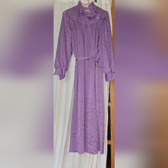 KATE SPADE NEW YORK purple lilac Polka Dot Maxi Dress sz 8 midi - Picture 3 of 3